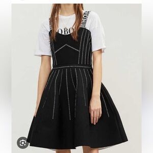 Maje reversible Black Dress with White Stitching